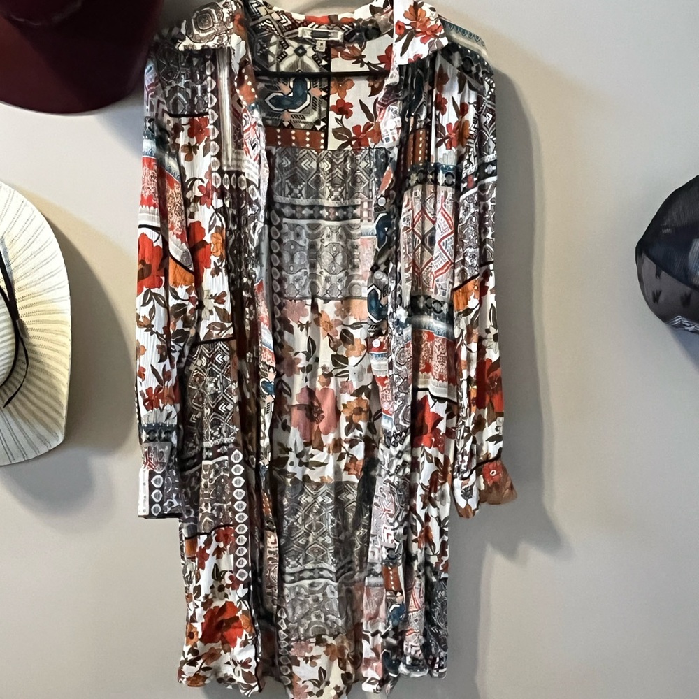 Gimmicks By Bke - Patchwork Rayon Duster - image 1